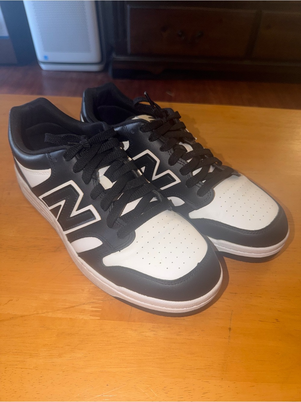 New Balance 480 Basketball/Skating Panda Leather Shoes